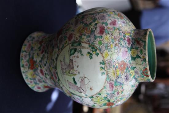 A Chinese famille rose baluster jar, 19th century, height 33.5cm